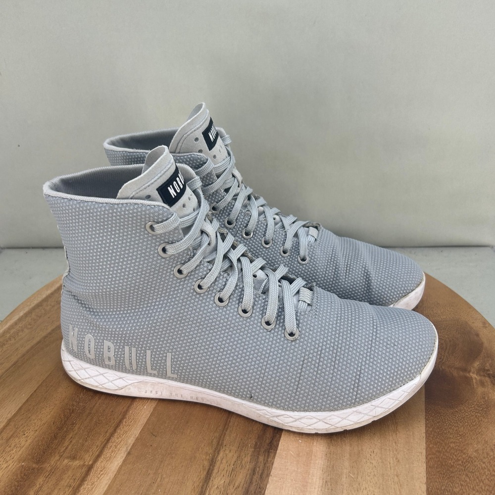 NOBULL High Top Trainer Grey SuperFabric Mens 10.5 Womens 12 Training Shoes